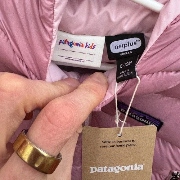 Patagonia BABY HI-LOFT DOWN SWEATER HOODY COAT - Picture 6 of 6